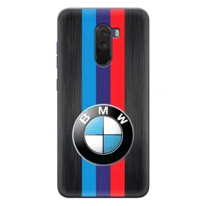 Чехол для Поко Ф1 - с принтом БМВ (AlphaPrint) (Лого BMW)