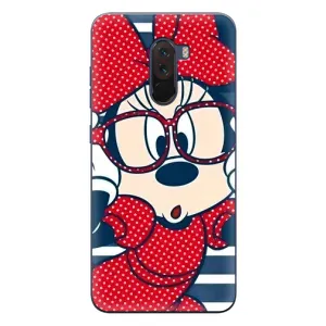Эксклюзивный чехол для Xiaomi POCO F1 (AlphaPrint - Мультяшные) (Маус в очках)