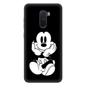 Эксклюзивный чехол для Xiaomi POCO F1 (AlphaPrint - Мультяшные) (Микки на черном)