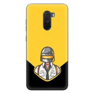 Чехол PUBG для Поко Ф1 (AlphaPrint) (Пабг в шлеме)