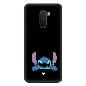 Чехол с принтом Стич на Xiaomi POCO F1 (Стич на черном)