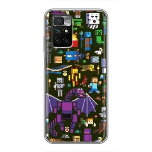 Чохол Майнкрафт на Xiaomi Redmi 10 (AlphaPrint) Minecraft (Колаж Майнкрафт)