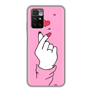 Чохол з принтом для Xiaomi Redmi 10 (AlphaPrint - Знак сердечка)