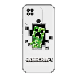 Чехол Майнкрафт на Xiaomi Redmi 10A (AlphaPrint) Minecraft (крипер Майнкрафт)