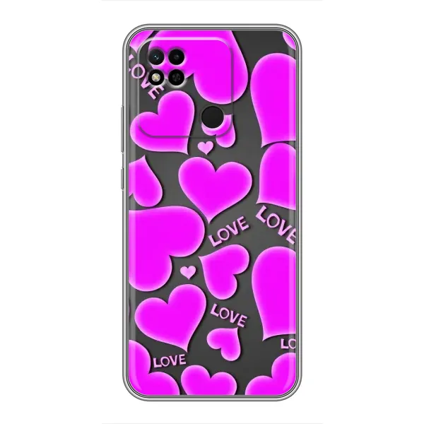 Чохол з принтом «Pink hearts» для Xiaomi Redmi 10A