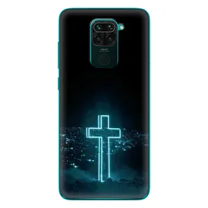 Чехол для Xiaomi Redmi 10X (AlphaPrint) - (Христианские) (Крест и город)