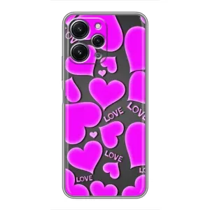 Чехлы для любимой на Редмі 12 (5G) (VPrint) (Pink hearts)