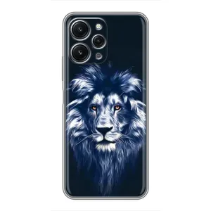 Чохол з картинкою ЛЕВ для Xiaomi Redmi 12 (5G) (VPrint) (Синій Лев)