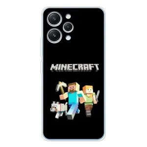 Чехол Майнкрафт на Xiaomi Redmi 12 (AlphaPrint) Minecraft (герои Minecraft)
