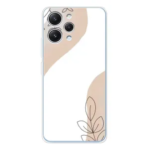 Силиконовый чехол с принтом в цветах на Xiaomi Redmi 12 (Нюдовая веточка абстракция)
