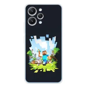 Чехол Майнкрафт на Xiaomi Redmi 12 (AlphaPrint) Minecraft (персонажи Minecraft)