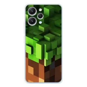 Чехол Майнкрафт на Xiaomi Redmi 12 (AlphaPrint) Minecraft (текстура Майнкрафт)