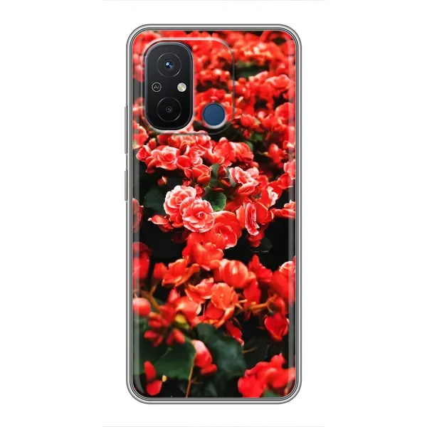 Чехол с принтом «Цветы красные» для Xiaomi Redmi 12C Чехол с принтом «Цветы красные» для Xiaomi Redmi 12C