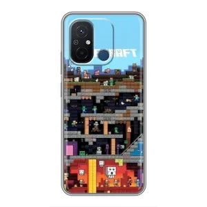 Чохол Майнкрафт на Xiaomi Redmi 12C (AlphaPrint) Minecraft (фон Minecraft)