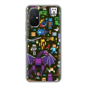 Чохол Майнкрафт на Xiaomi Redmi 12C (AlphaPrint) Minecraft (Колаж Майнкрафт)