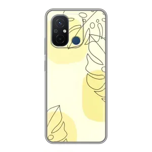 Силиконовый чехол с принтом в цветах на Xiaomi Redmi 12C (Желтая монстера арт)