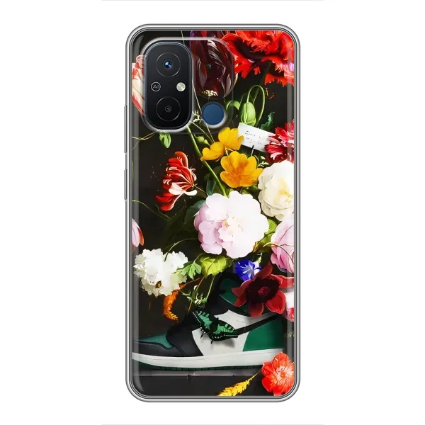Чехол с принтом «Nike цветы» для Xiaomi Redmi 12C Чехол с принтом «Nike цветы» для Xiaomi Redmi 12C