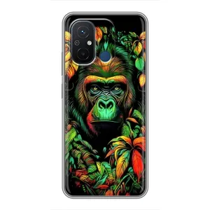 Чохол з Мавпами Xiaomi Redmi 12C - (AlphaPrint) (Мавпа в квітах)