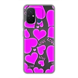 Чехлы для любимой на Сяомі Редмі 12С (VPrint) (Pink hearts)