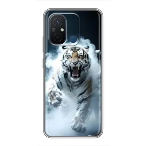 Чохол з картинкою 'Хижаки' для Xiaomi Redmi 12C (Білий тигр у диму)