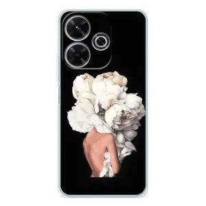 Чехлы (ART) Цветы на Xiaomi Redmi 13 (VPrint) (Белые цветы)