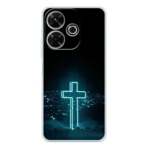 Чехол для Xiaomi Redmi 13 (AlphaPrint) - (Христианские) (Крест и город)