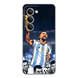 Чехлы для Xiaomi Redmi 15 5G (Leo чемпион) (AlphaPrint) (Месси с кубком)