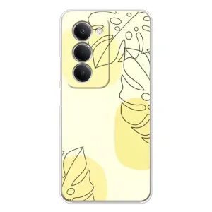 Силиконовый чехол с принтом в цветах на Xiaomi Redmi 15 (Желтая монстера арт)