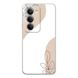 Силиконовый чехол с принтом в цветах на Xiaomi Redmi 15 (Нюдовая веточка абстракция)
