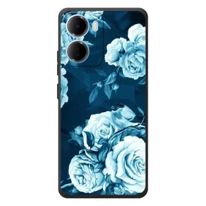 Чехлы (ART) Цветы на Xiaomi Redmi 15a (VPrint) (Голубые Бутоны)