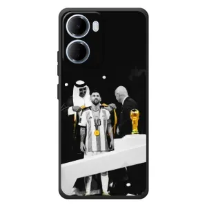 Чехлы для Xiaomi Redmi 15a (Leo чемпион) (AlphaPrint) (Месси в накидке)