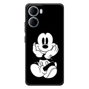 Эксклюзивный чехол для Xiaomi Redmi 15a (AlphaPrint - Мультяшные) (Микки на черном)