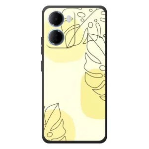 Силиконовый чехол с принтом в цветах на Xiaomi Redmi 15a (Желтая монстера арт)