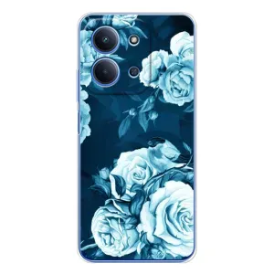 Чехлы (ART) Цветы на Xiaomi Redmi 15C (VPrint) (Голубые Бутоны)