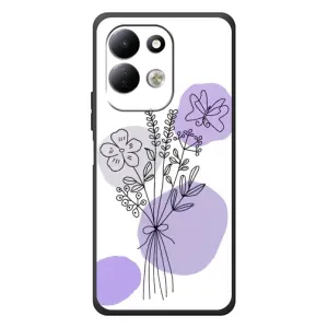 Силиконовый чехол с принтом в цветах на Xiaomi Redmi 17 (Букет фиолетовая абстракция)