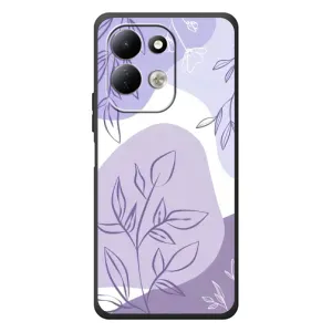 Силиконовый чехол с принтом в цветах на Xiaomi Redmi 17 (Фиолетовые листья абстракция)