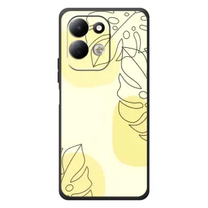 Силиконовый чехол с принтом в цветах на Xiaomi Redmi 17 (Желтая монстера арт)