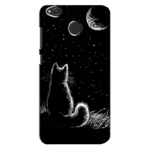 Чохол з принтом для Xiaomi Redmi 4X (AlphaPrint) Модні коти (Котик і місяць)