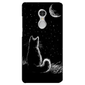 Чохол з принтом для Xiaomi Redmi 5 (AlphaPrint) Модні коти (Котик і місяць)