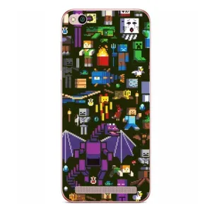 Чохол Майнкрафт на Xiaomi Redmi 5A (AlphaPrint) Minecraft (Колаж Майнкрафт)