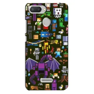 Чохол Майнкрафт на Xiaomi Redmi 6 (AlphaPrint) Minecraft (Колаж Майнкрафт)