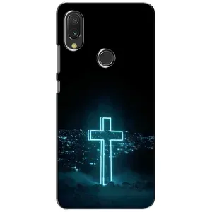 Чехол для Xiaomi Redmi 7 (AlphaPrint) - (Христианские) (Крест и город)
