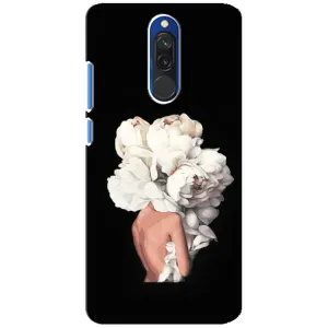 Чехлы (ART) Цветы на Xiaomi Redmi 8 (VPrint) (Белые цветы)