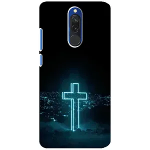 Чехол для Xiaomi Redmi 8 (AlphaPrint) - (Христианские) (Крест и город)