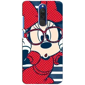 Эксклюзивный чехол для Xiaomi Redmi 8 (AlphaPrint - Мультяшные) (Маус в очках)