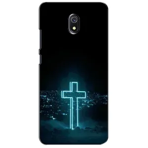 Чехол для Xiaomi Redmi 8A (AlphaPrint) - (Христианские) (Крест и город)