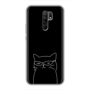 Чохол з принтом «Байдужий кіт» для Xiaomi Redmi 9