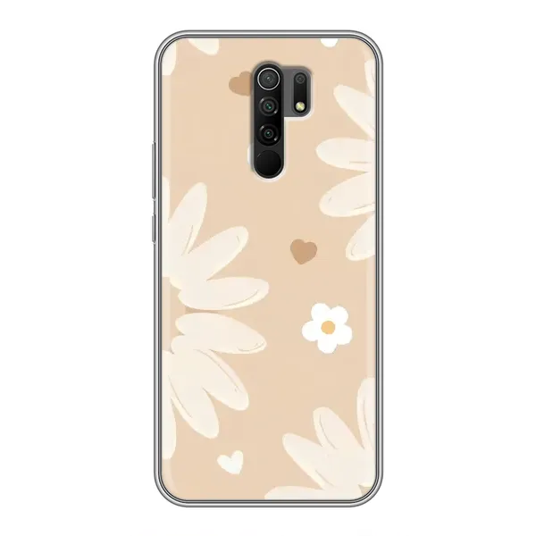 Чохол з принтом «Бежеві квіти» для Xiaomi Redmi 9
