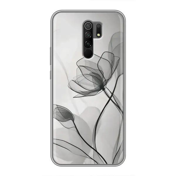 Чохол з принтом «Чорні квіти» для Xiaomi Redmi 9