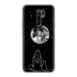Чохол з принтом «Дівчина з котом» для Xiaomi Redmi 9
